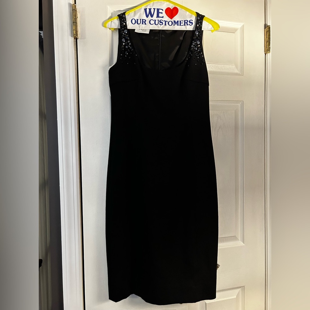 Akris Punto Sleeveless Knit Dress – Black – Beaded Shoulder Detail – Size 4 - Picture 7 of 11